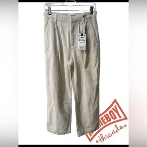 Reformation Ivory Corduroy Trousers